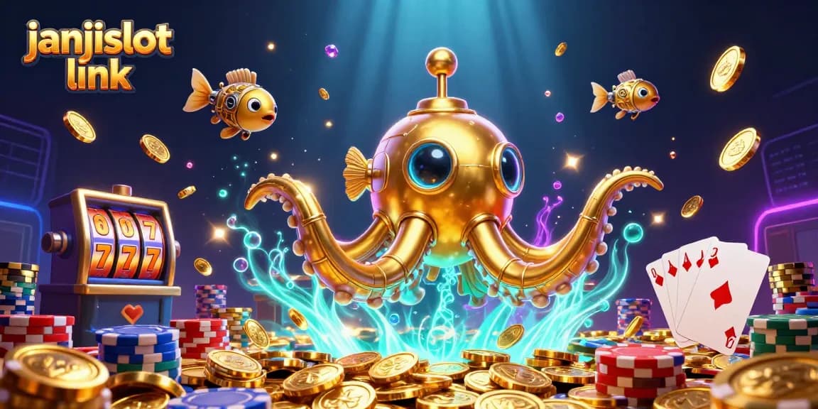 Engage with exciting casino action using the janjislot link through a vibrant underwater scene filled with treasures.