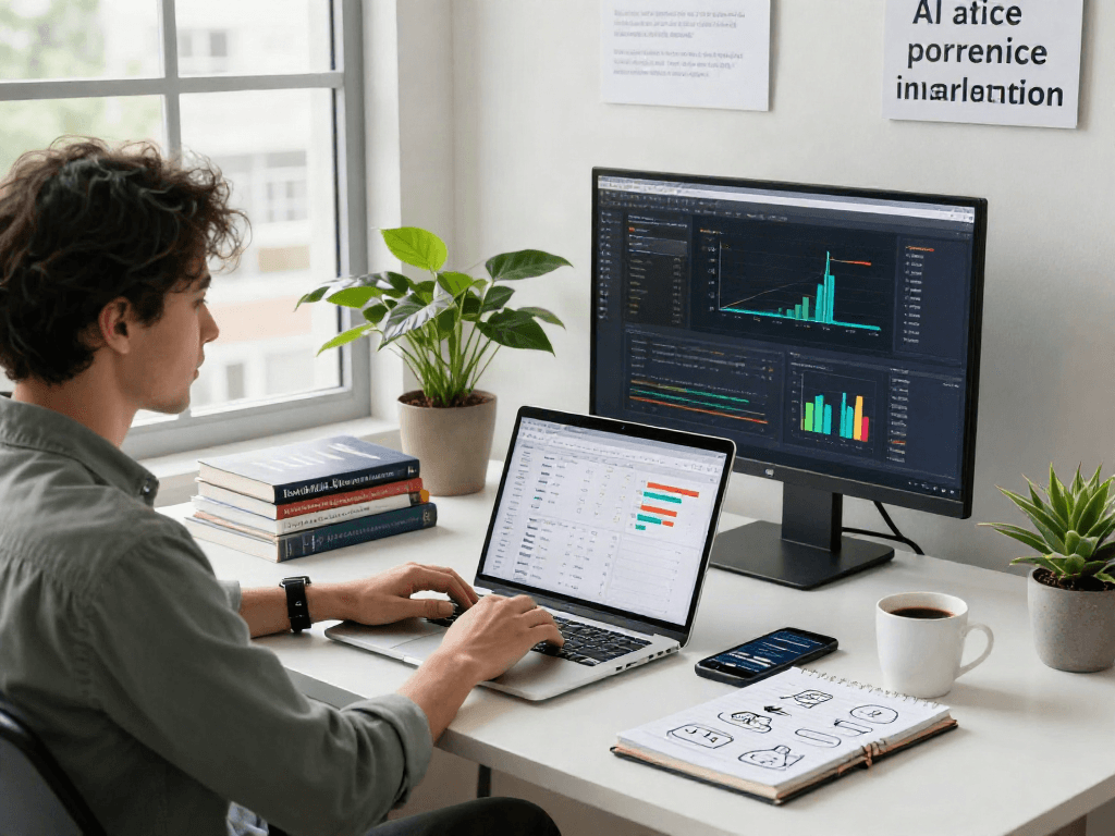 Digital marketer analyzing bro138 link performance in a modern workspace