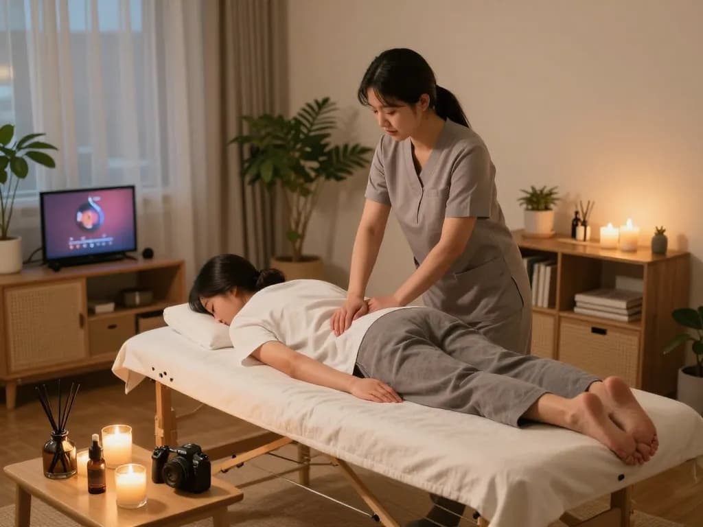 서울출장마사지 services providing relaxation in a tranquil home setting with soothing elements.