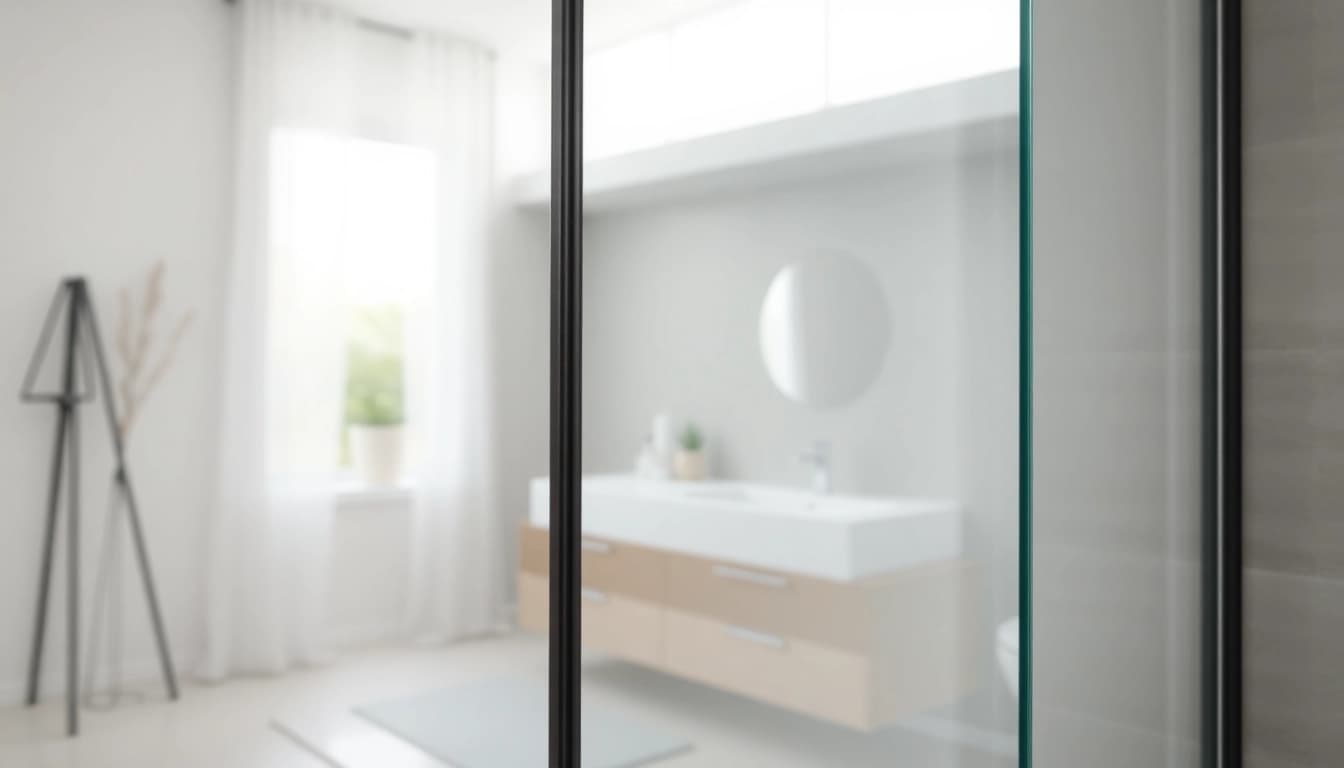 Admire paroi de douche 150x200 in a sleek modern bathroom showcasing elegance and functionality.