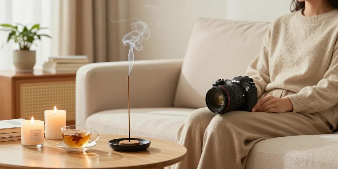 Experience calm and relaxation with buy-white-tiger-liquid-incense in a cozy living room setting.