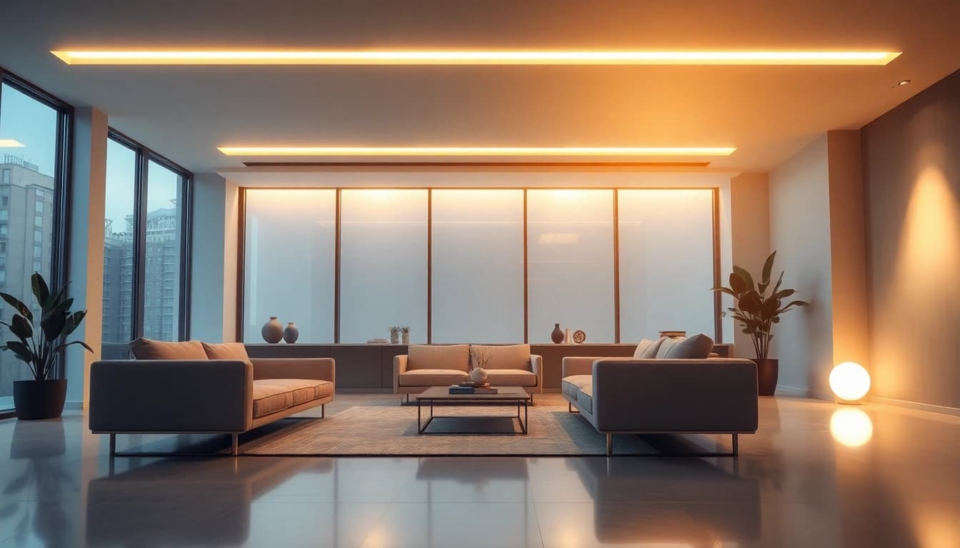 Sleek illumination enhancing a modern interior design with elegant light fixtures.