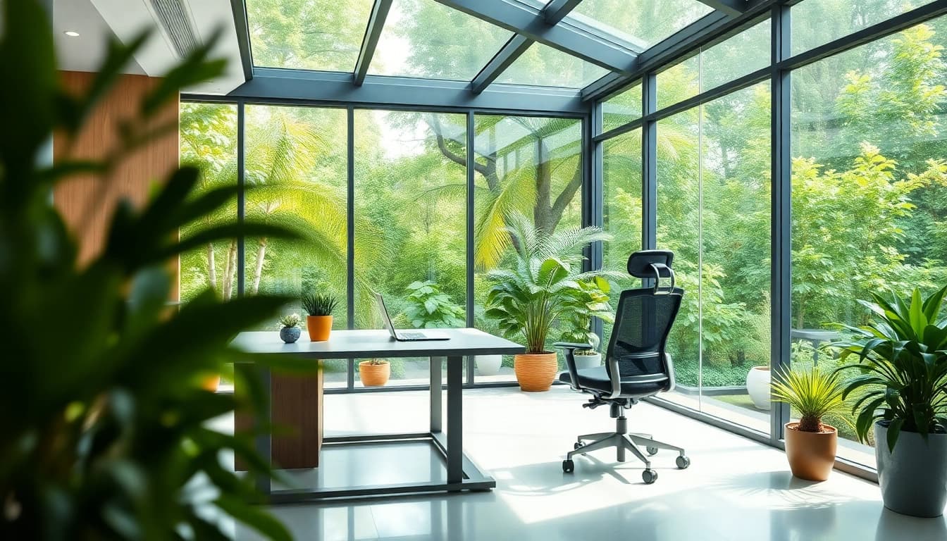 Wintergarten als Buero: Ideale Kombination aus Natur und Arbeitsplatz