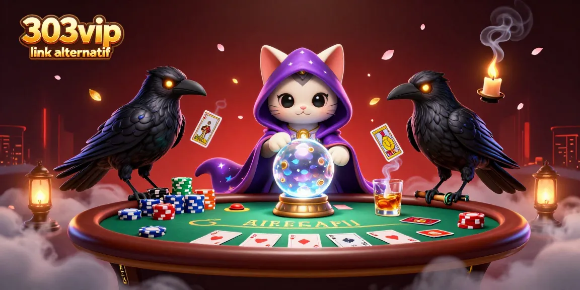Engage with thrilling gameplay at 303vip link alternatif featuring a mystic cat and poker elements.