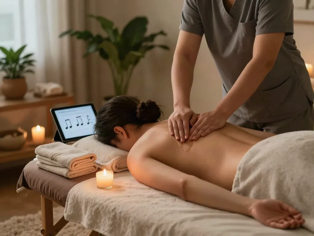 Experience 잠실출장마사지 in a tranquil spa atmosphere with essential oils and calming decor.