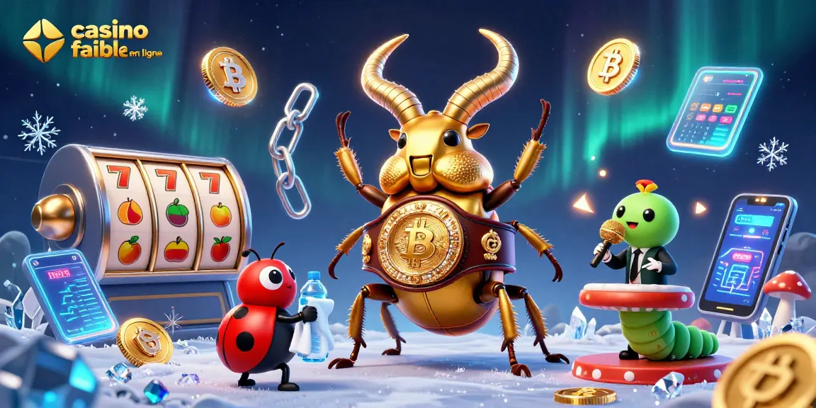 Jouez sur un casino fiable en ligne avec des jackpots et des fruits illuminés par des pièces de crypto-monnaie.
