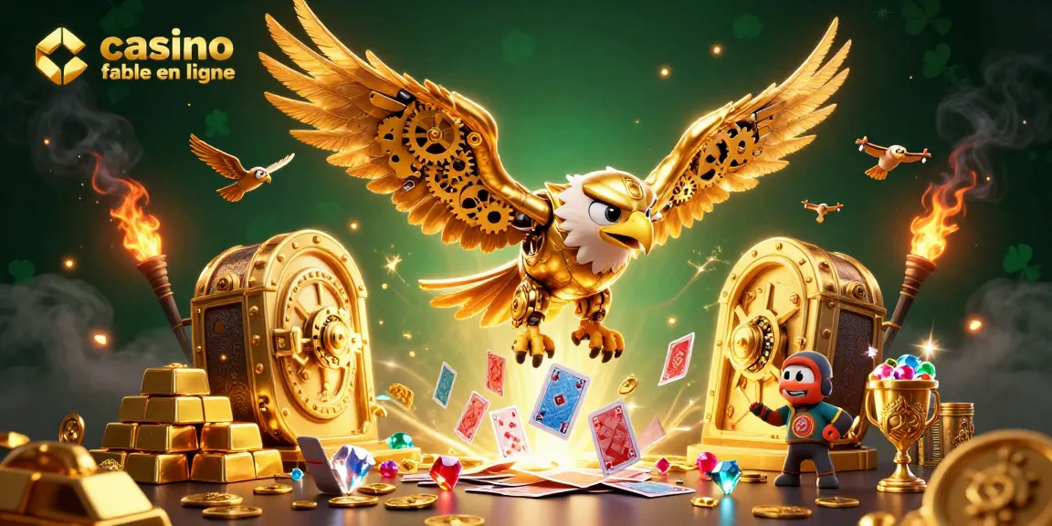 Jouez avec confiance dans un casino fiable en ligne avec cette illustration vibrante de cartes et de trésors.