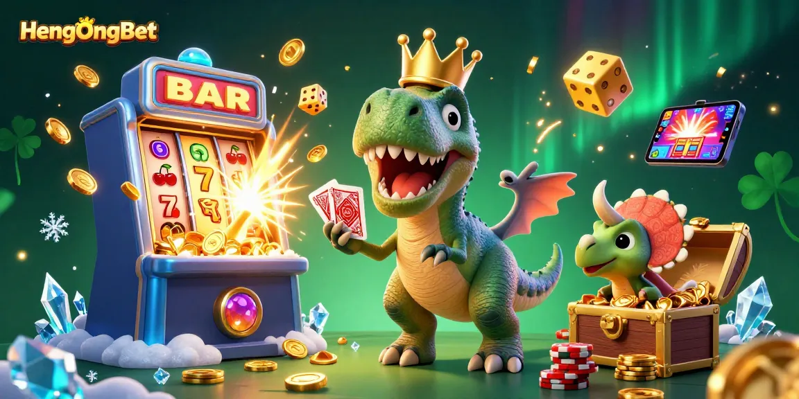 Experience exciting gameplay at HengOngBet with a vibrant casino scene full of colorful games and lively characters.
