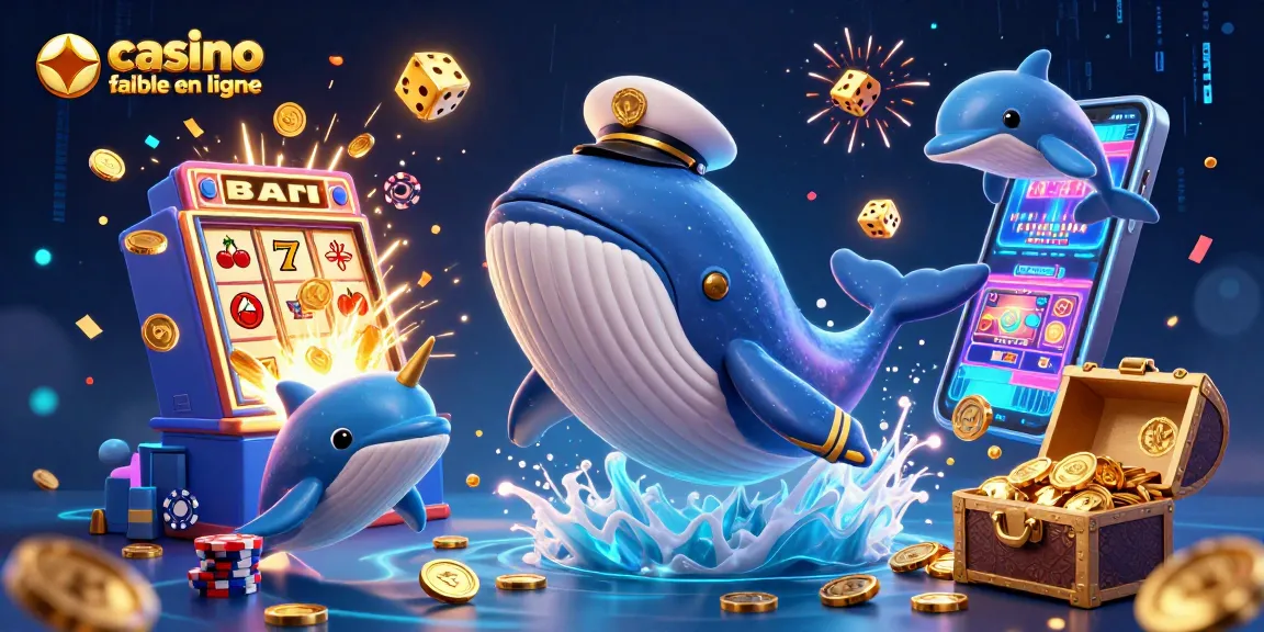 Découvrez une scène dynamique de casino fiable en ligne avec un baleinier, un narwhal et des dauphins jouant.