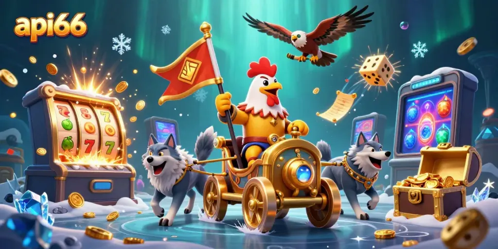Experience electrifying gameplay with api66 as you encounter a 3D rooster warlord leading a thrilling slot adventure.