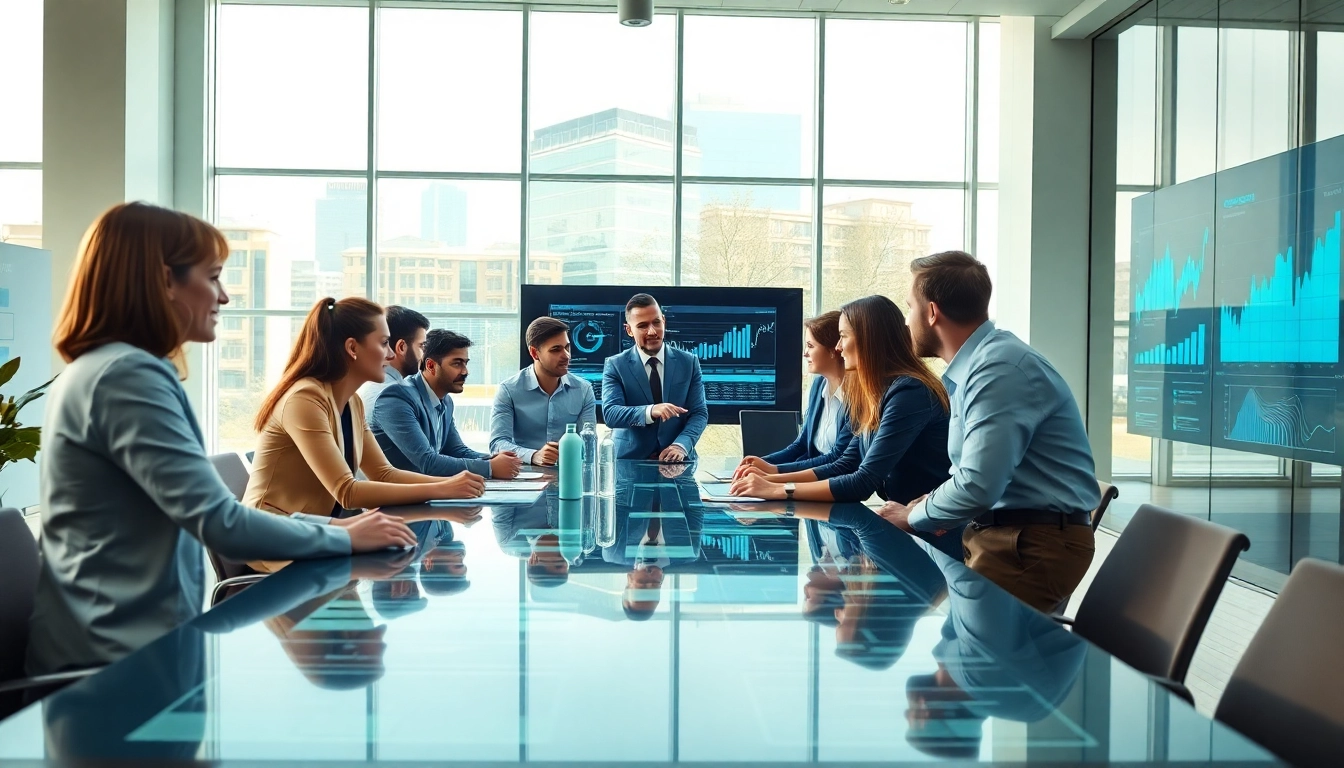 Engaged strategists collaborating on Acquisition Planning/Strategy Capture Management strategies in a modern office.