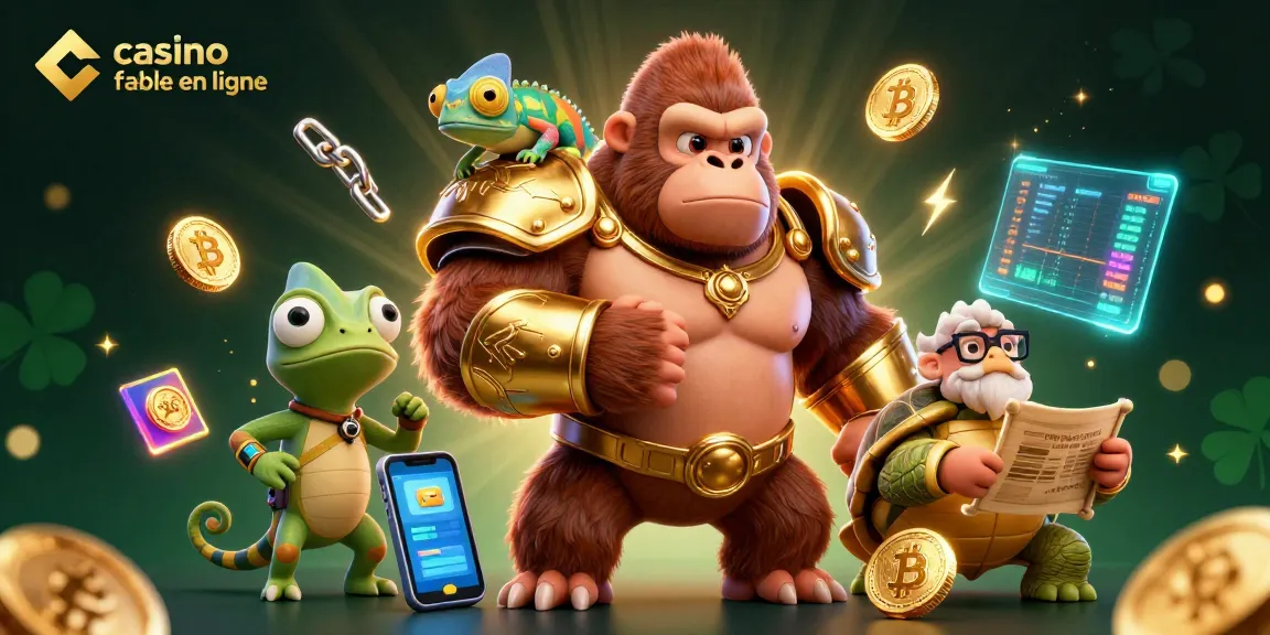 Gagnez aux jeux d'argent sur un casino fiable en ligne avec un roi gorille et un caméléon.