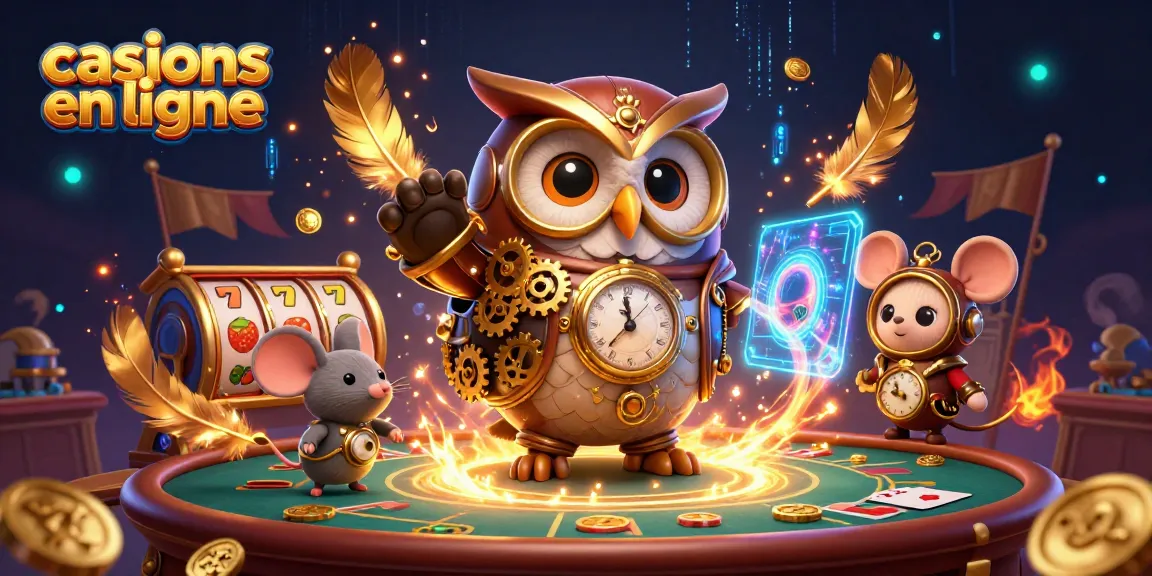 Jouez aux casinos en ligne avec des jackpots et des symboles de chance entourés de pièces d'or.