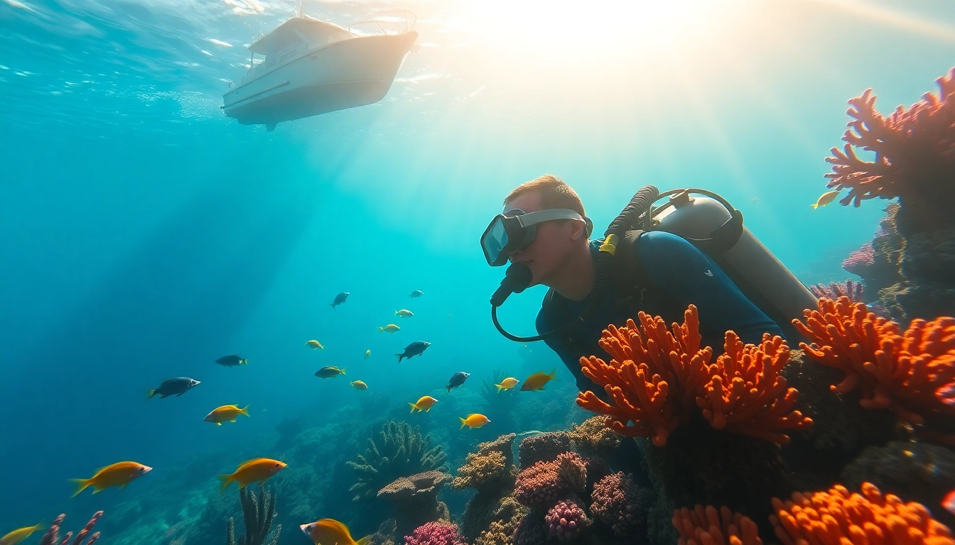 SSI Open Water Diver Kurs in vibrant underwater coral reef with a scuba diver exploring.