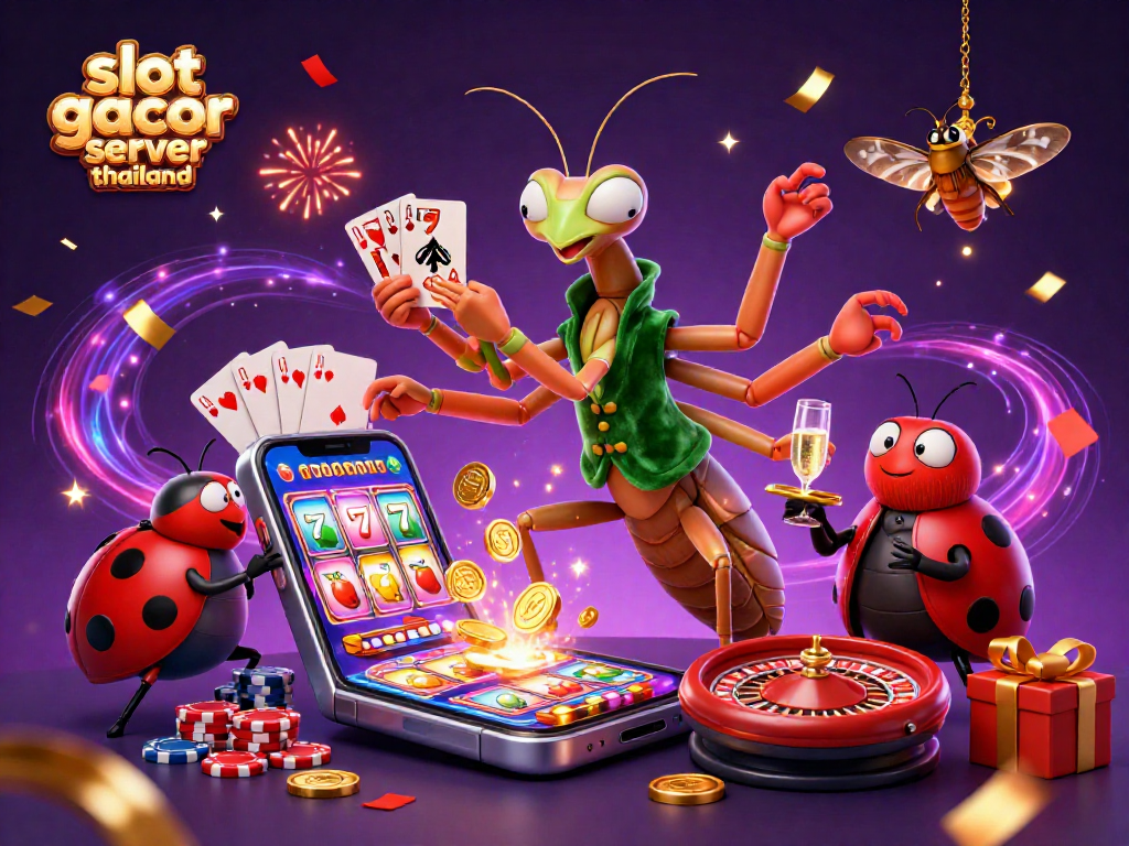 Experience vibrant gameplay with slot gacor server thailand in this festive casino illustration.