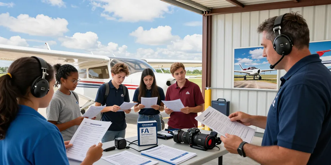 Students trained at Pray Aviation Milton FL checking aircraft for flight readiness.