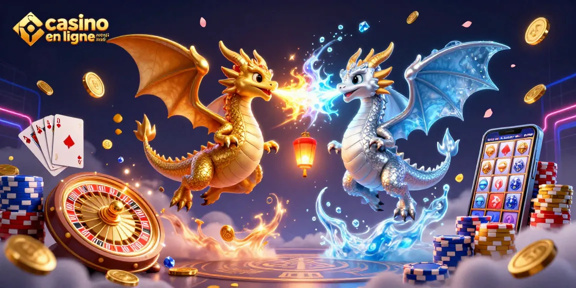 Jouez dans un casino en ligne retrait immédiat avec des dragons fantastiques au centre d'une scène animée.