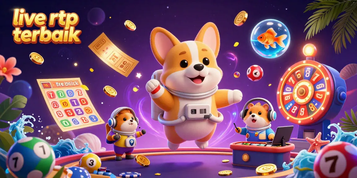 Experience thrilling games at live rtp terbaik with vibrant visuals of floating characters and casino elements.