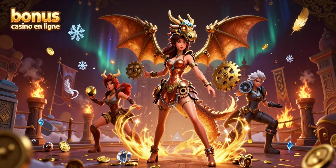 Vivez l'excitation avec les bonus de casino en ligne alors que vous gagnez gros dans une aventure de casino sur le thème steampunk.