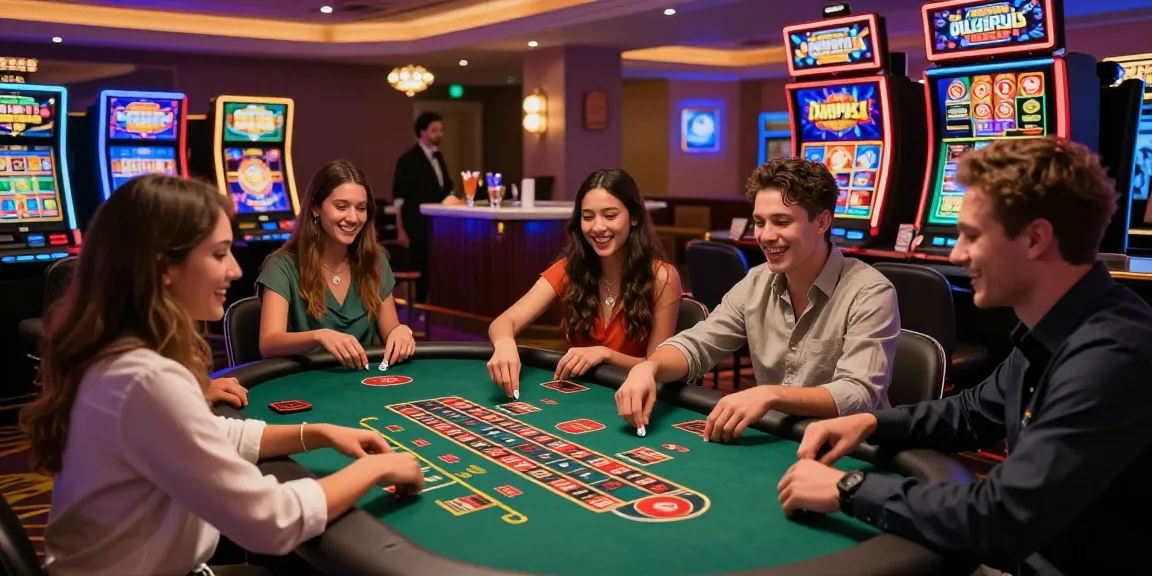 Exciting credit card casinos scene with friends playing table games and enjoying vibrant casino ambiance in 2026.