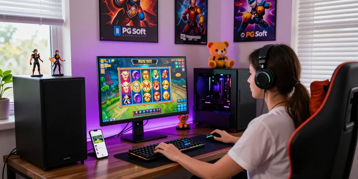 A passionate gamer enjoying Zeus Slot game on a high-definition monitor with colorful graphics and immersive atmosphere.