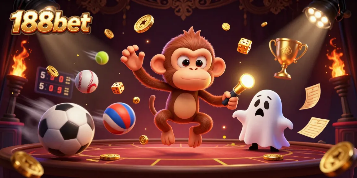 Engage in thrilling sports betting action with 188bet, featuring a lively casino scene.