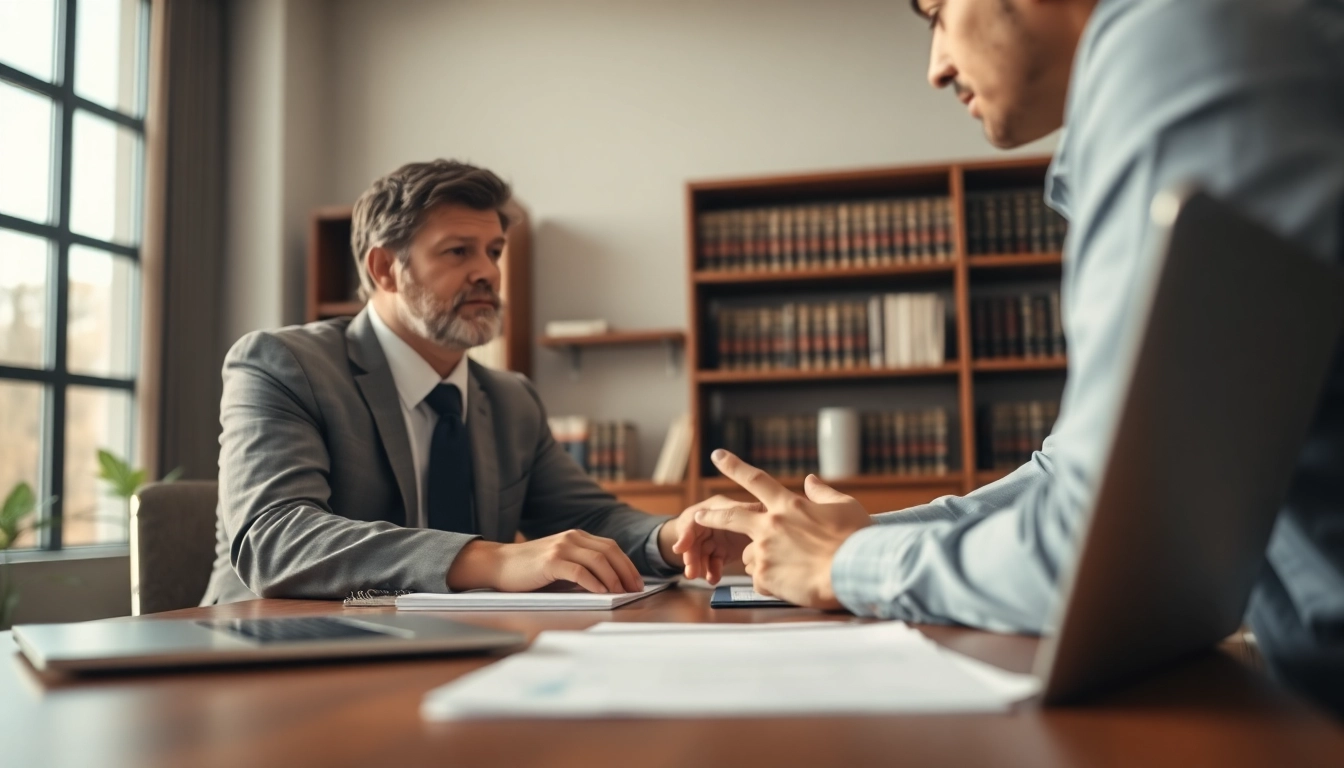 A dedicated truck accident attorney Clearwater assisting a client in a professional office setting.