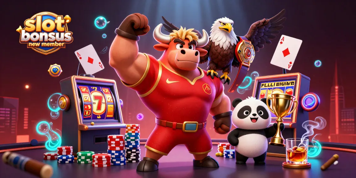 Engage with the slot bonus new member promotion depicted through vibrant casino characters celebrating victories.