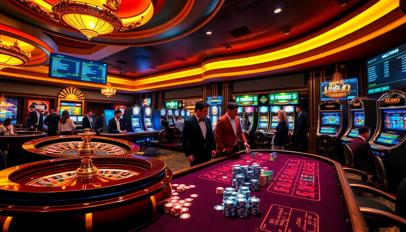 Engage in thrilling games at mm88.br.com with vibrant casino visuals showcasing roulette and poker action.