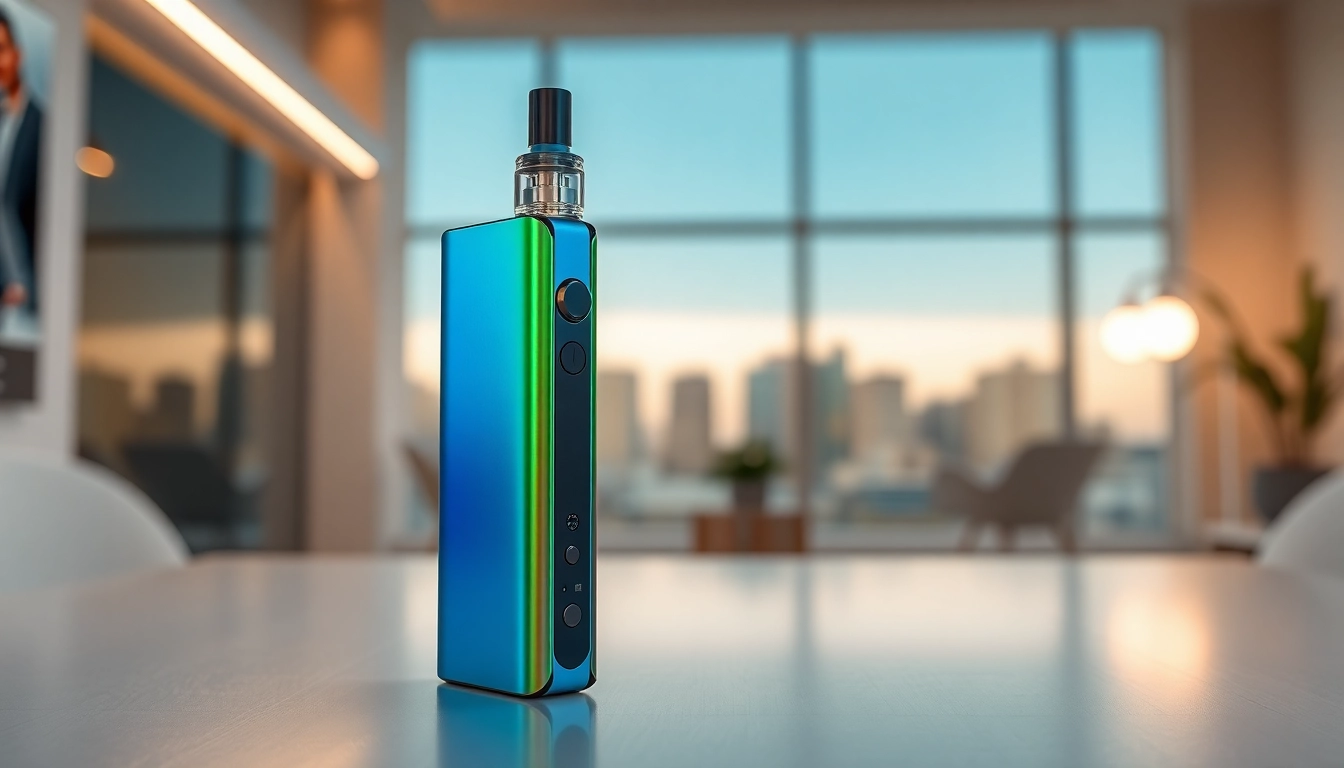 Showcase the airbar vape in a sleek setting, highlighting its vibrant design and modern appeal.