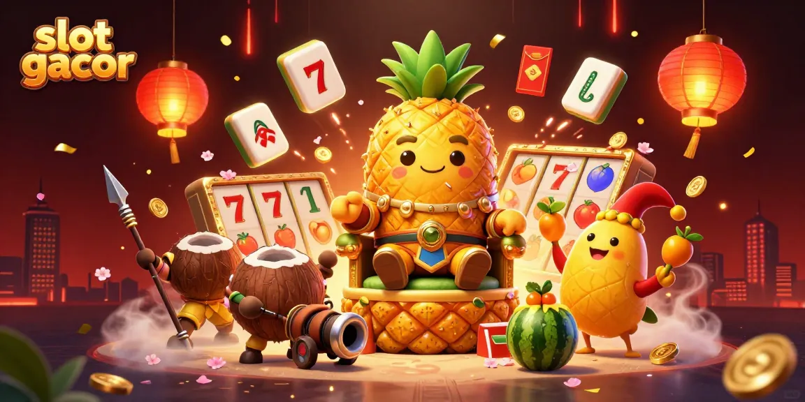 Experience the excitement of slot gacor with vibrant characters and dynamic casino elements in a dazzling scene.