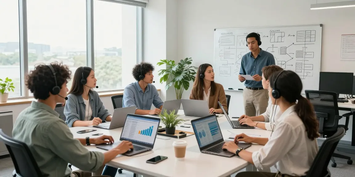 Proactive IT support small business team collaborating in a modern office for effective technology solutions.