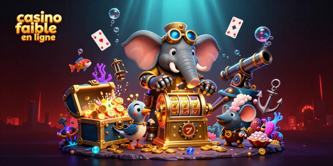 Visualisez un monde vibrant de casino fiable en ligne avec un éléphant ingénieur steampunk et des trésors aquatiques.