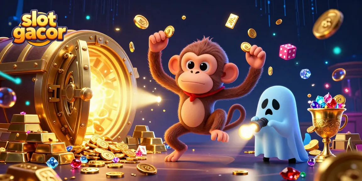 Slot gacor yang mendebarkan menampilkan karakter lucu juggler di kasino berhantu.