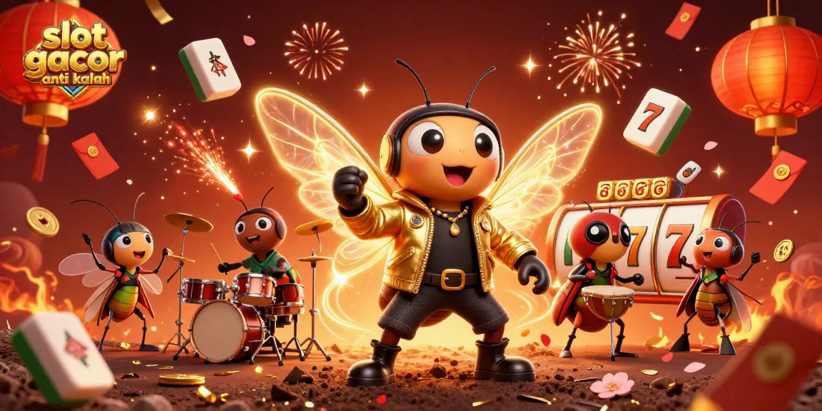 Experience the excitement of slot gacor anti kalah in a vibrant 3D casino scene with energetic characters and game elements.