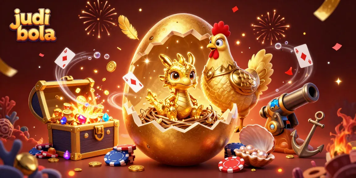 Engage in judi bola with a golden dragon and poker chips, showcasing dynamic celebration.
