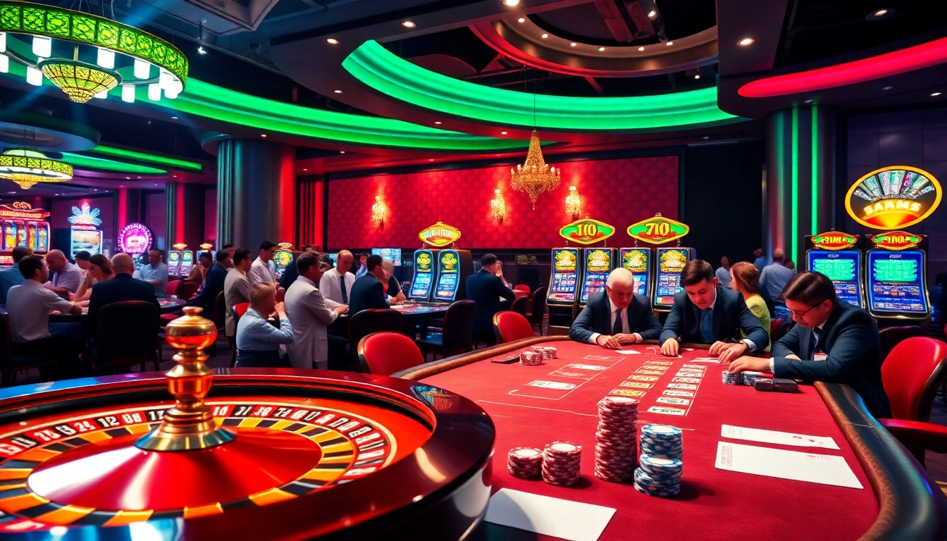 Engage in exhilarating gambling experiences with KPI4D's vibrant casino scene featuring roulette and poker elements.