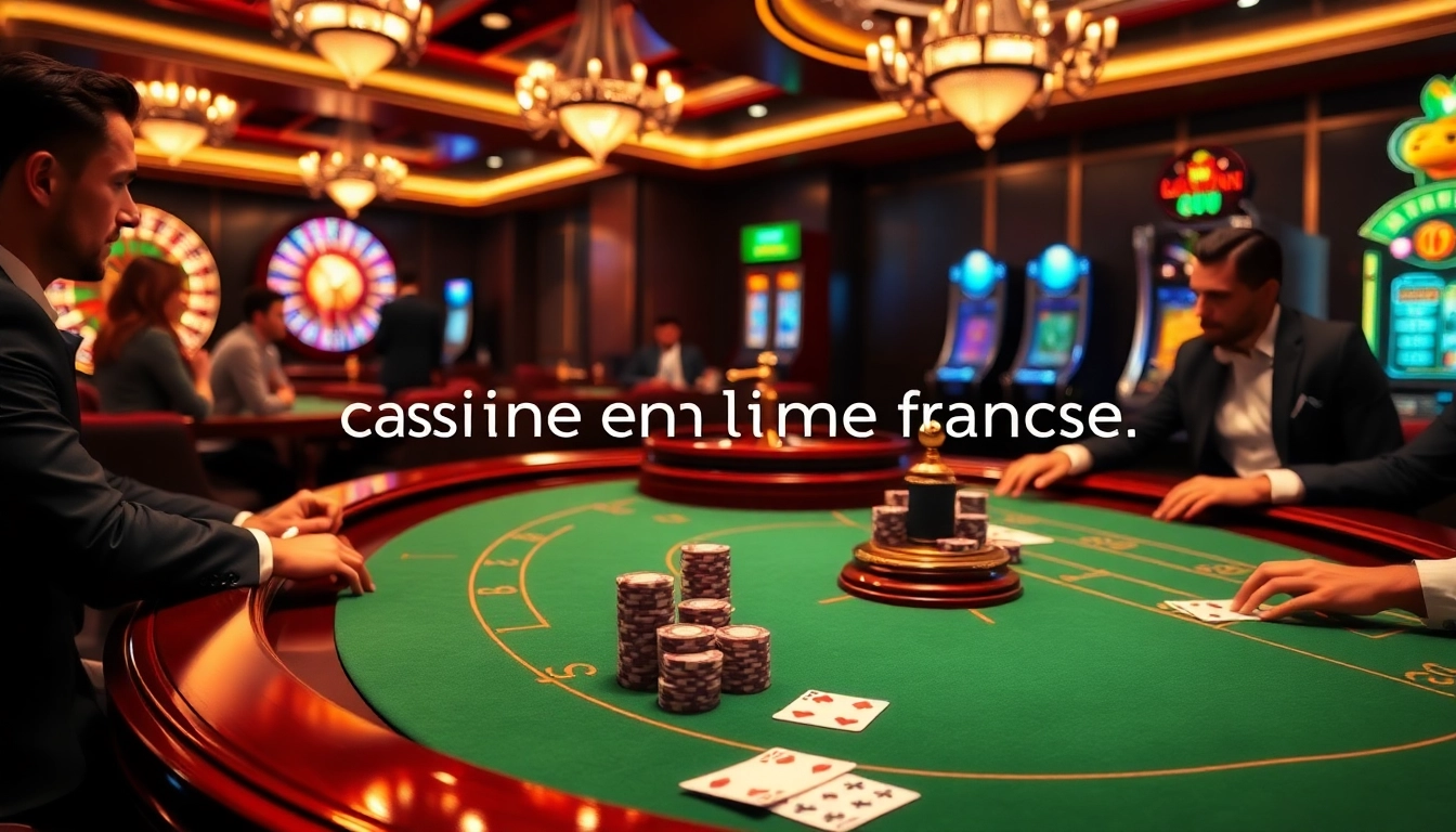Engager les joueurs autour d'une table luxueuse dans un environnement de casino en ligne Français.