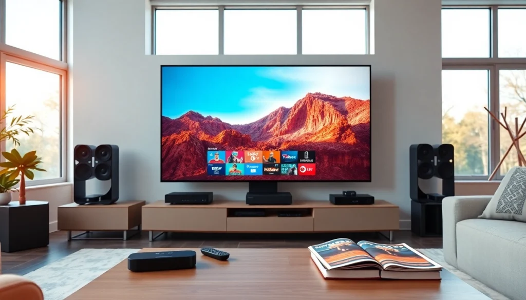 Experience seamless entertainment with iron iptv showcased in a modern living room setting.