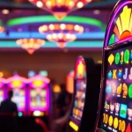 Slot gacor hari ini dengan mesin kasino yang penuh warna dan pemain yang menikmati waktu mereka.