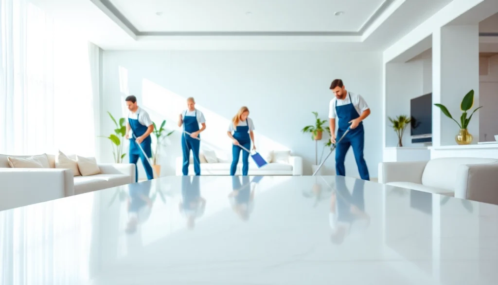 Highlighting effective cleaning service techniques in a bright home environment.