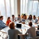 Encourage free job post chicago opportunities in a vibrant office setting with diverse professionals collaborating.