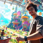 Engaging scene depicting Freedom X in a vibrant digital game environment with dynamic characters.