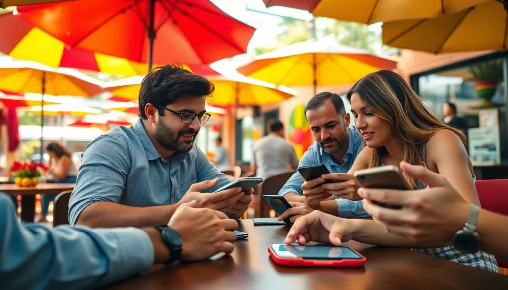 Engaging sports betting in Mexico scene depicting lively discussion over betting apps.