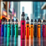 Elfbar in modern setting, showcasing vibrant disposable vapes und accessories.