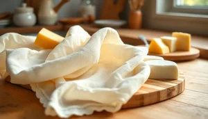 Kaasdoek als belangrijk keukentextiel in een sfeervolle keuken setting