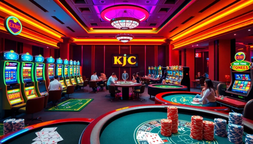 KJC AC 3 immersive casino experience with thrilling tables, dice, and slot machines.