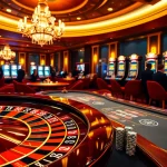A lively casino scene featuring roulette, poker, and slots, showcasing the excitement of https://www.ph22255.com/ with engaged players.
