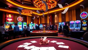 Engage in the thrilling atmosphere of GO8 casinos with vibrant poker and roulette setups.