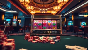 Engaging gambling scene featuring 상품권신용카드 options with vibrant poker chips and slot machines.